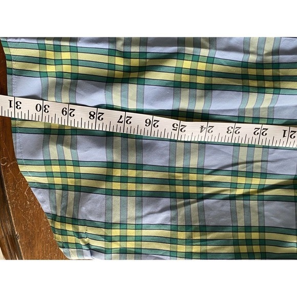 Tommy Bahamas Mens L Cubanita Starlight Green/blue Checkered Button Down Shirt - Picture 14 of 14